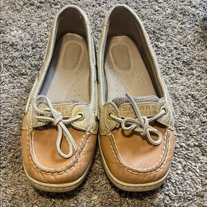 Sperry Top-Sider Two-Tone Leather Boat Shoes - Tan & Cream